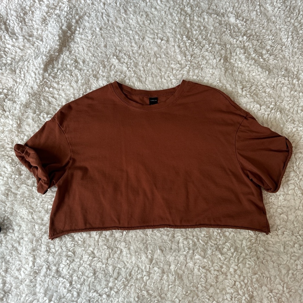 Brown crop top T-shirt